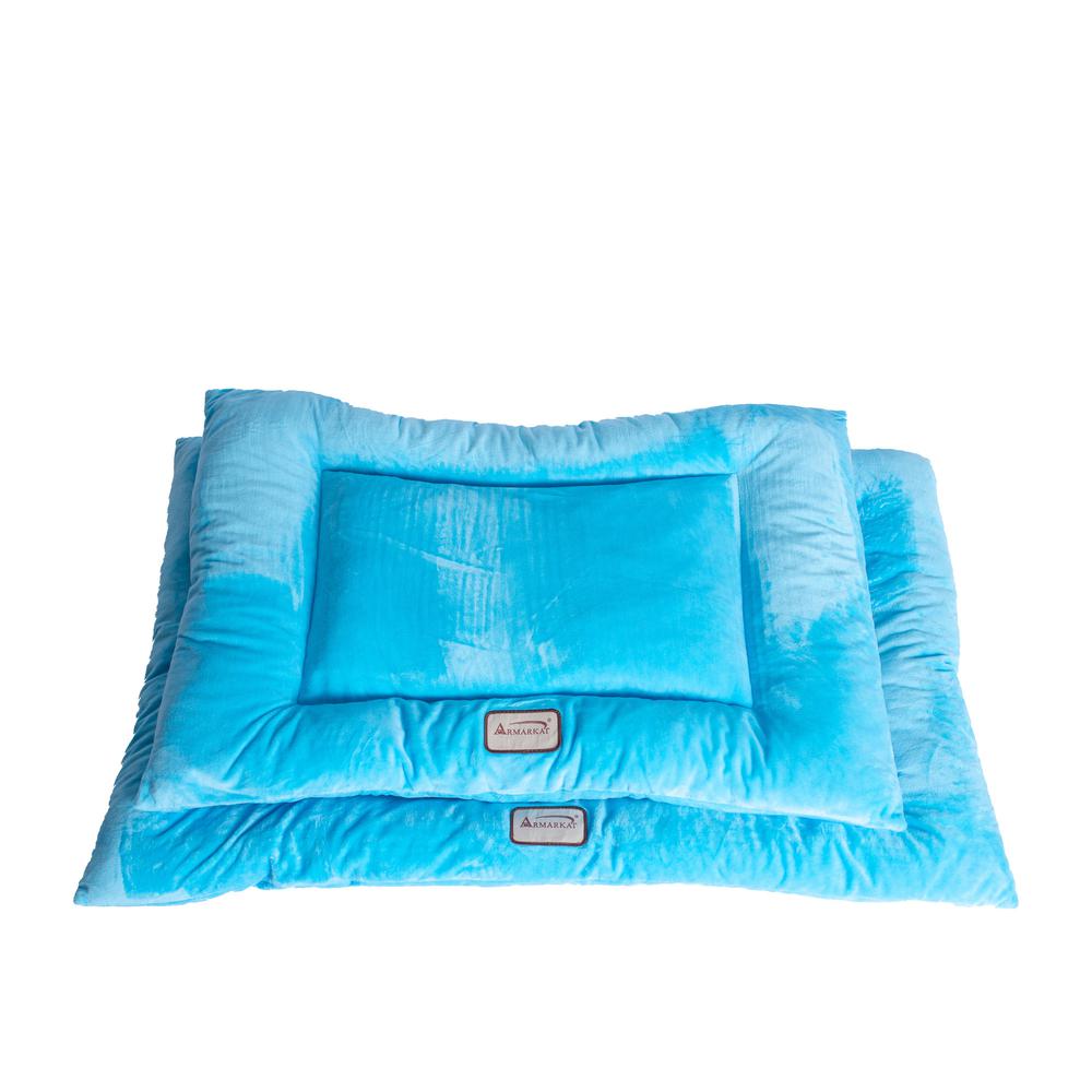 Medium Pet Bed Mat With Poly Fill Cushion In Sky Blue