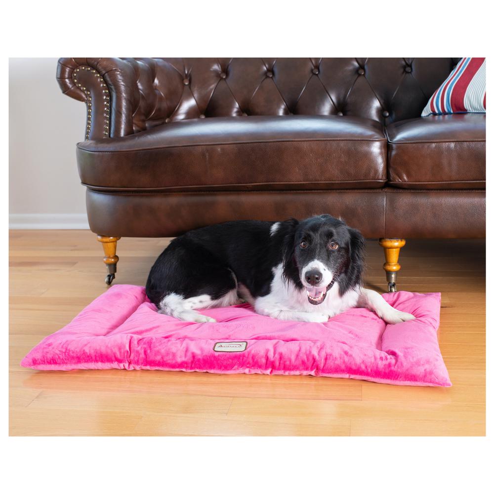 Large Pet Bed Mat With Poly Fill Cushion In Vibrant Pink