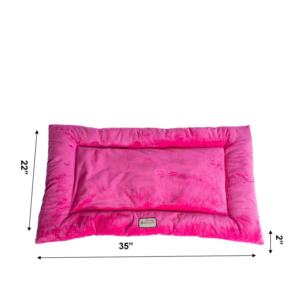 Large Pet Bed Mat With Poly Fill Cushion In Vibrant Pink