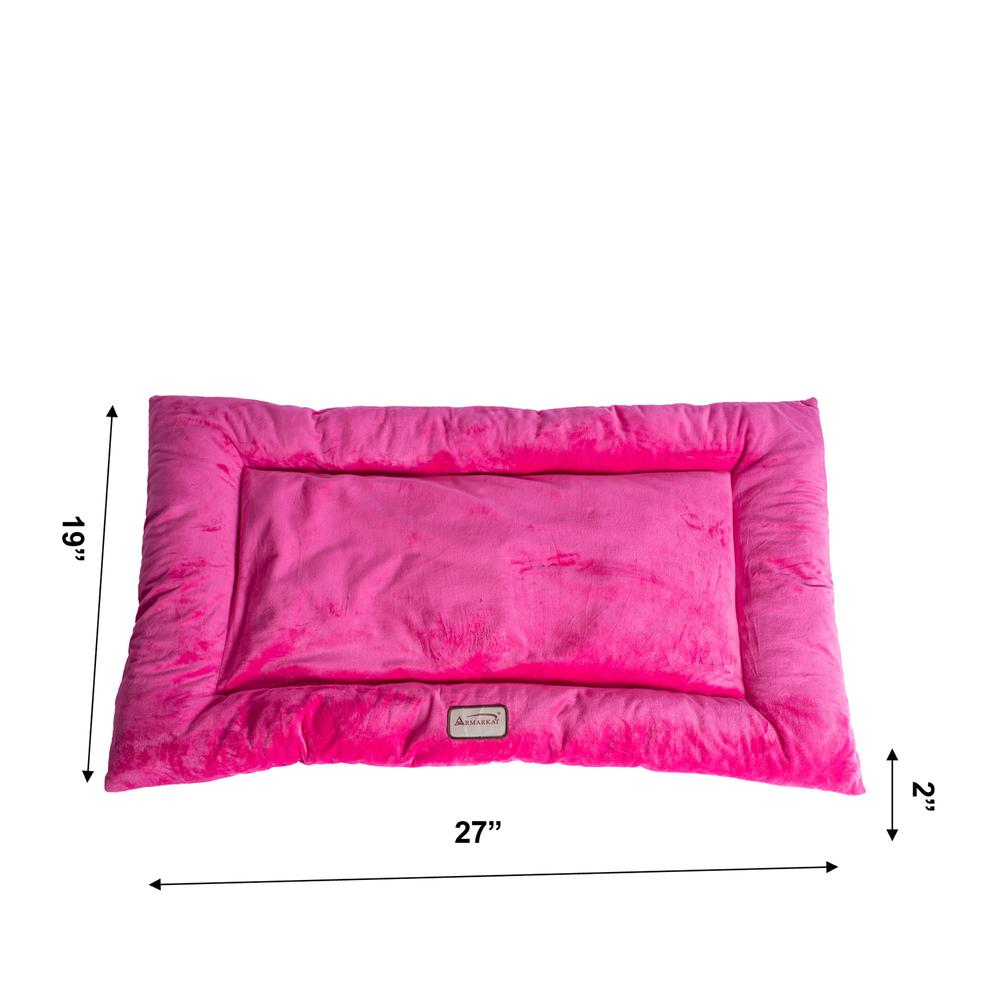 Medium Pet Bed Mat With Poly Fill Cushion In Vibrant Pink