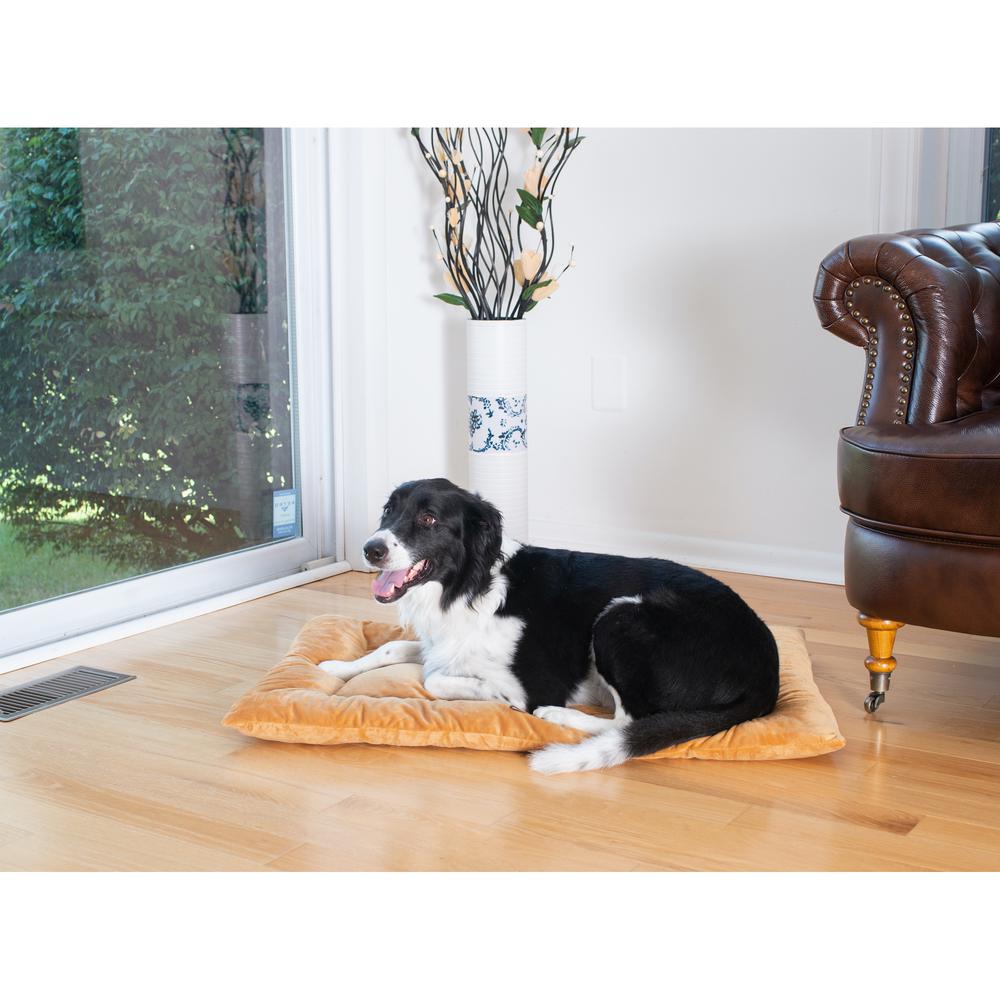Large Pet Bed Mat With Poly Fill Cushion In Earth Brown