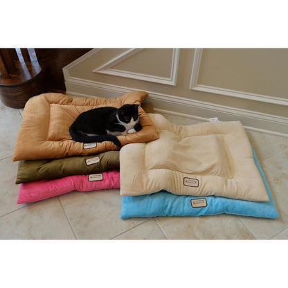 Large Pet Bed Mat With Poly Fill Cushion In Earth Brown