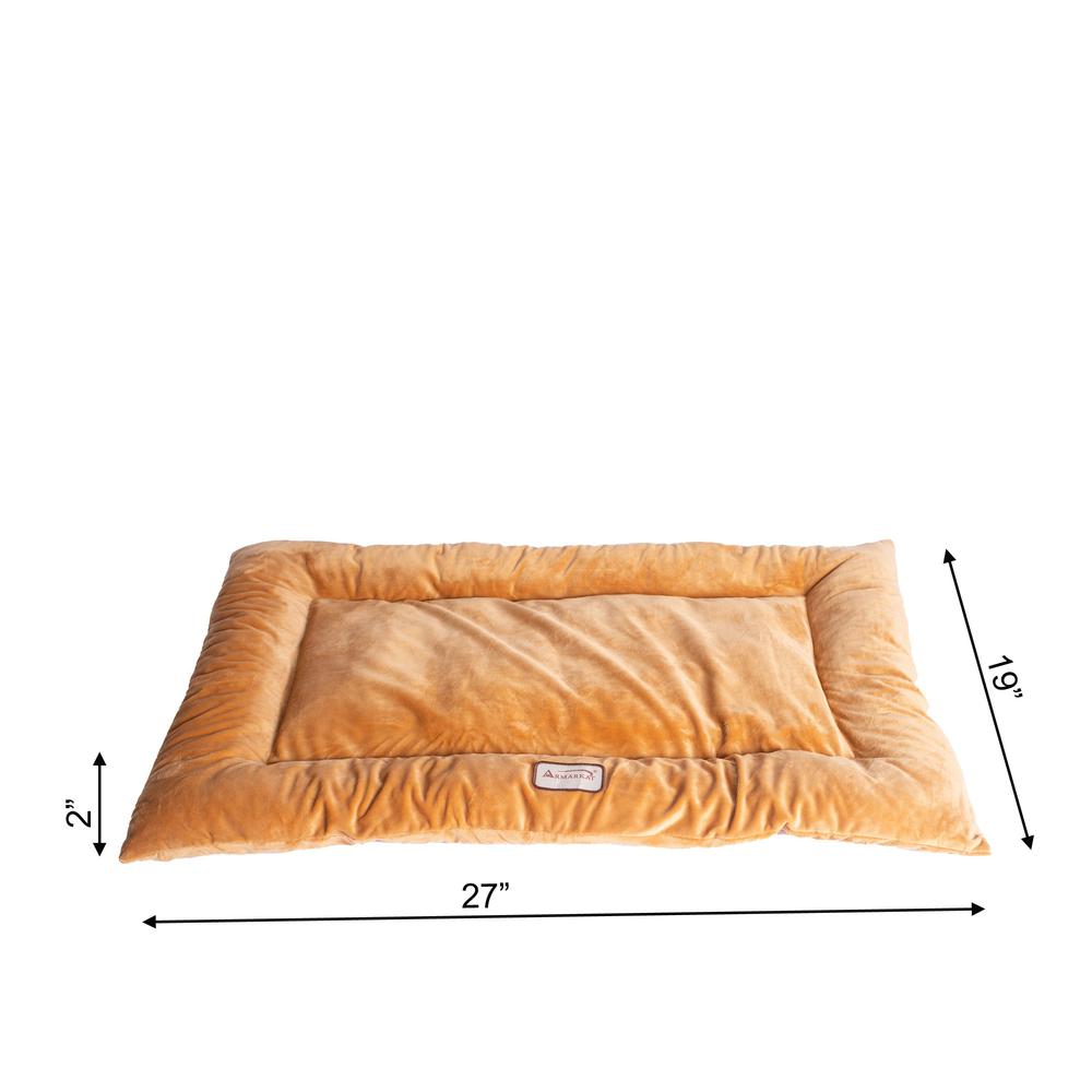 Medium Pet Bed Mat With Poly Fill Cushion In Earth Brown