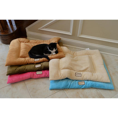 Medium Pet Bed Mat With Poly Fill Cushion In Earth Brown