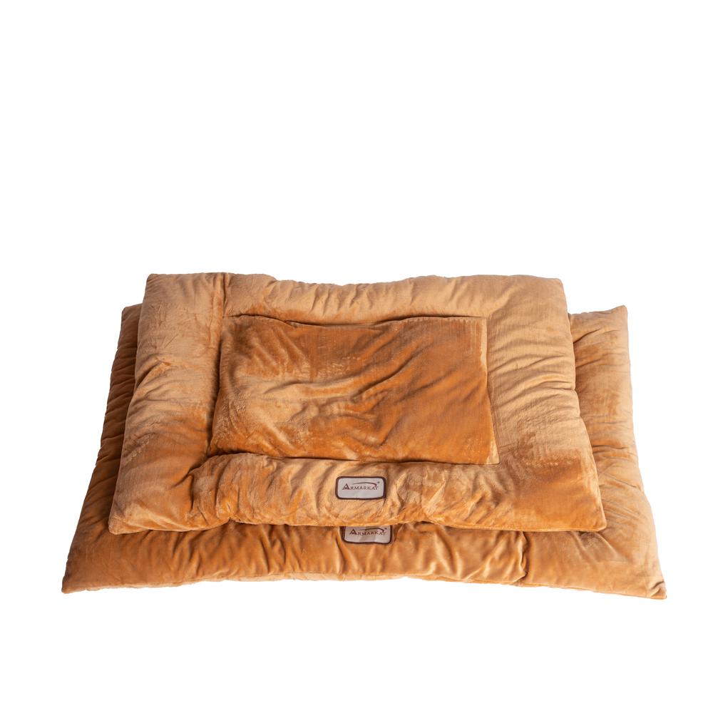 Medium Pet Bed Mat With Poly Fill Cushion In Earth Brown