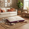 Bison Pets Polyester-Upholstered Pet Bed with Poly Fill, Ivory & Burgundy