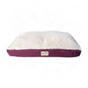 Bison Pets Polyester-Upholstered Pet Bed with Poly Fill, Ivory & Burgundy