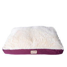 Large Pet Bed Mat With Poly Fill Cushion In Ivory & Burgundy