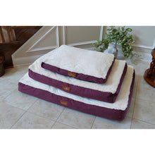 Large Pet Bed Mat With Poly Fill Cushion In Ivory & Burgundy