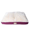 Large Pet Bed Mat With Poly Fill Cushion In Ivory & Burgundy