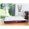 Large Pet Bed Mat With Poly Fill Cushion In Ivory & Burgundy