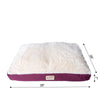 Large Pet Bed Mat With Poly Fill Cushion In Ivory & Burgundy