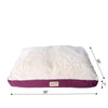 Large Pet Bed Mat With Poly Fill Cushion In Ivory & Burgundy