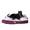Large Pet Bed Mat With Poly Fill Cushion In Ivory & Burgundy