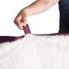 Large Pet Bed Mat With Poly Fill Cushion In Ivory & Burgundy