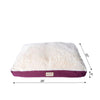 Medium Pet Bed Mat With Poly Fill Cushion In Burgundy & Ivory