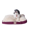 Medium Pet Bed Mat With Poly Fill Cushion In Burgundy & Ivory