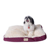 Medium Pet Bed Mat With Poly Fill Cushion In Burgundy & Ivory