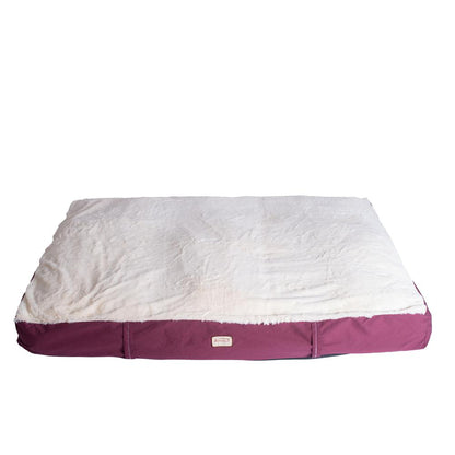 Extra Large Pet Bed Mat With Poly Fill Cushion In Burgundy & Ivory