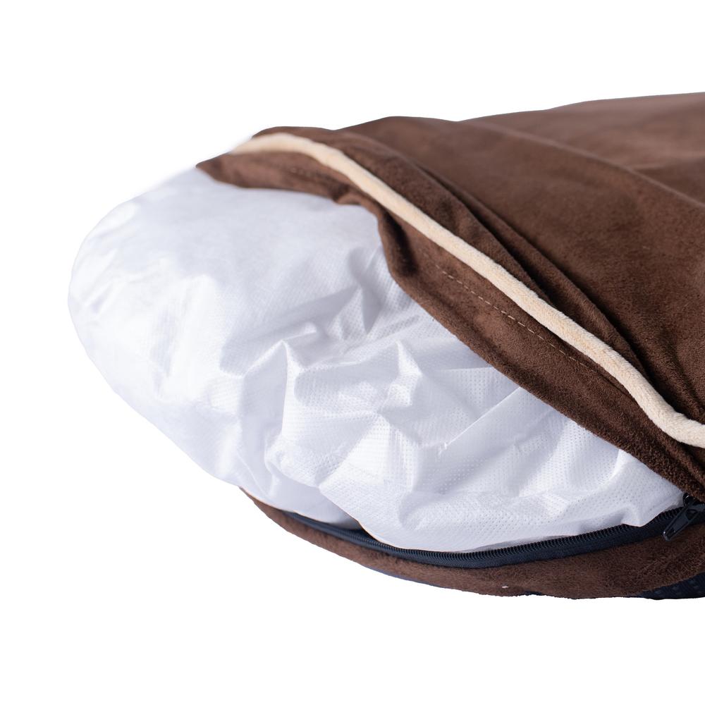Pet Bed Pad With Poly Fill Cushion In Mocha