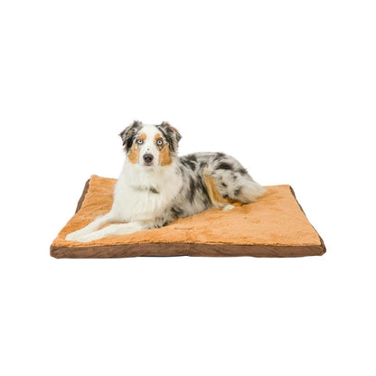 Large Pet Bed Mat With Poly Fill Cushion In Earth Brown & Mocha