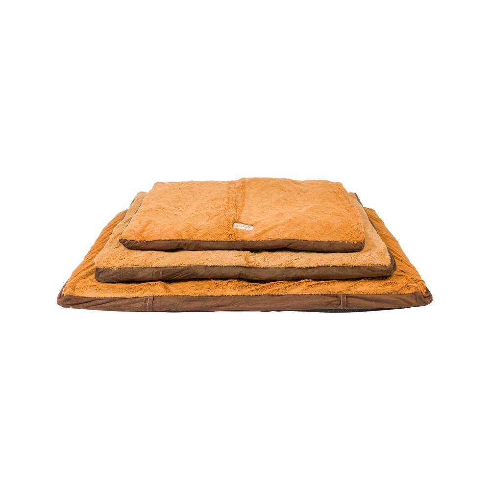 Large Pet Bed Mat With Poly Fill Cushion In Earth Brown & Mocha
