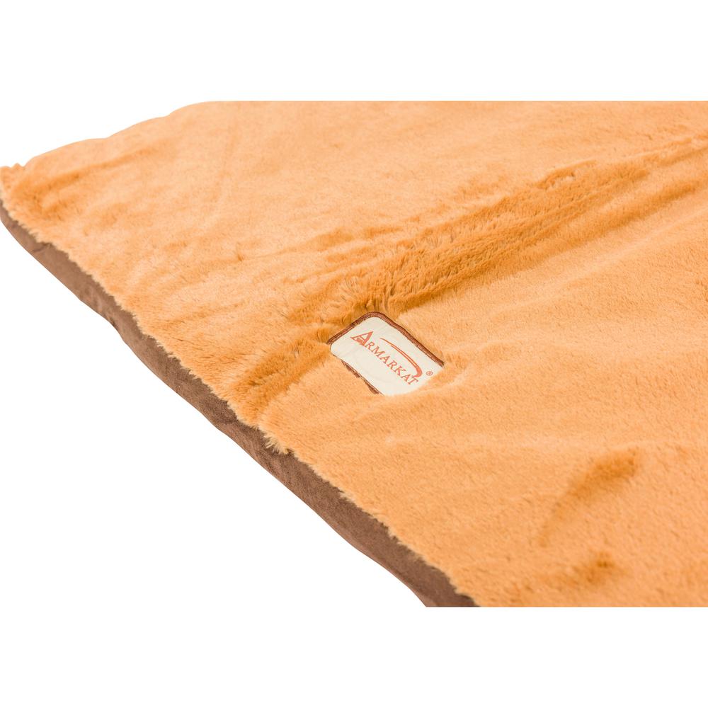 Large Pet Bed Mat With Poly Fill Cushion In Earth Brown & Mocha