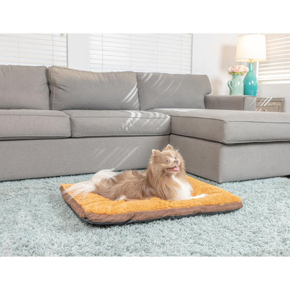 Medium Pet Bed Mat With Poly Fill Cushion In Mocha & Earth Brown