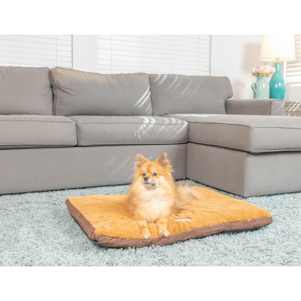 Medium Pet Bed Mat With Poly Fill Cushion In Mocha & Earth Brown