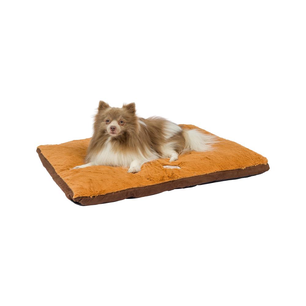 Medium Pet Bed Mat With Poly Fill Cushion In Mocha & Earth Brown