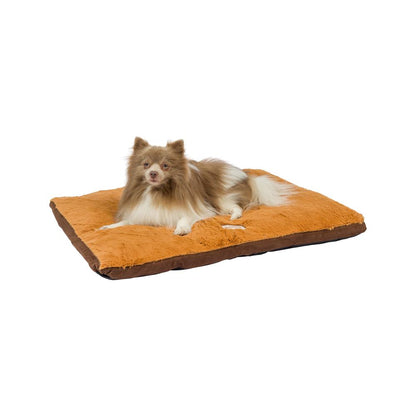 Medium Pet Bed Mat With Poly Fill Cushion In Mocha & Earth Brown