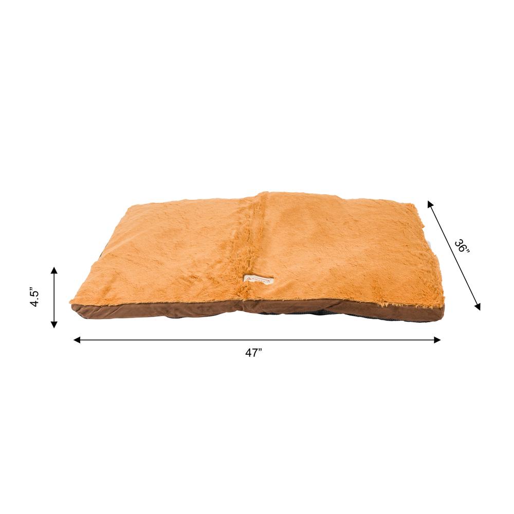 Extra Large Pet Bed Mat With Poly Fill Cushion In Mocha & Earth Brown