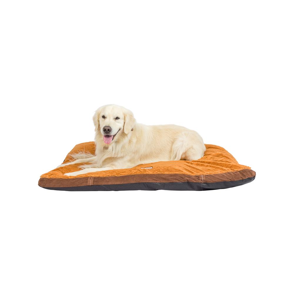 Extra Large Pet Bed Mat With Poly Fill Cushion In Mocha & Earth Brown