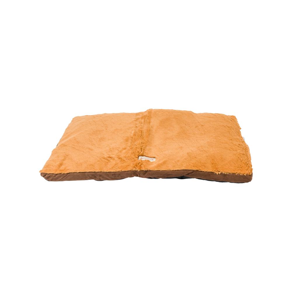 Extra Large Pet Bed Mat With Poly Fill Cushion In Mocha & Earth Brown