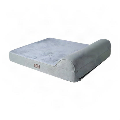 Bison Pets Suede-Upholstered Memory Foam Pet Bed Mat, Sage Green & Gray