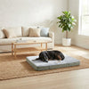 Bison Pets Suede-Upholstered Memory Foam Pet Bed Mat, Sage Green & Gray