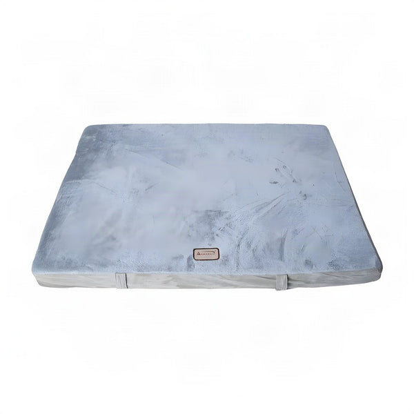 Bison Pets Suede-Upholstered Memory Foam Pet Bed Mat, Sage Green & Gray
