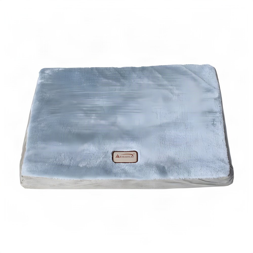 Bison Pets Suede-Upholstered Memory Foam Pet Bed Mat, Sage Green & Gray