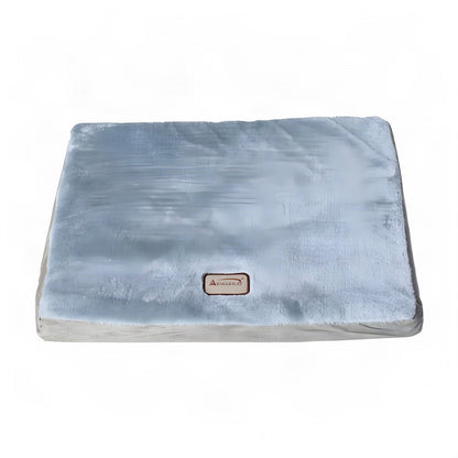 Bison Pets Suede-Upholstered Memory Foam Pet Bed Mat, Sage Green & Gray