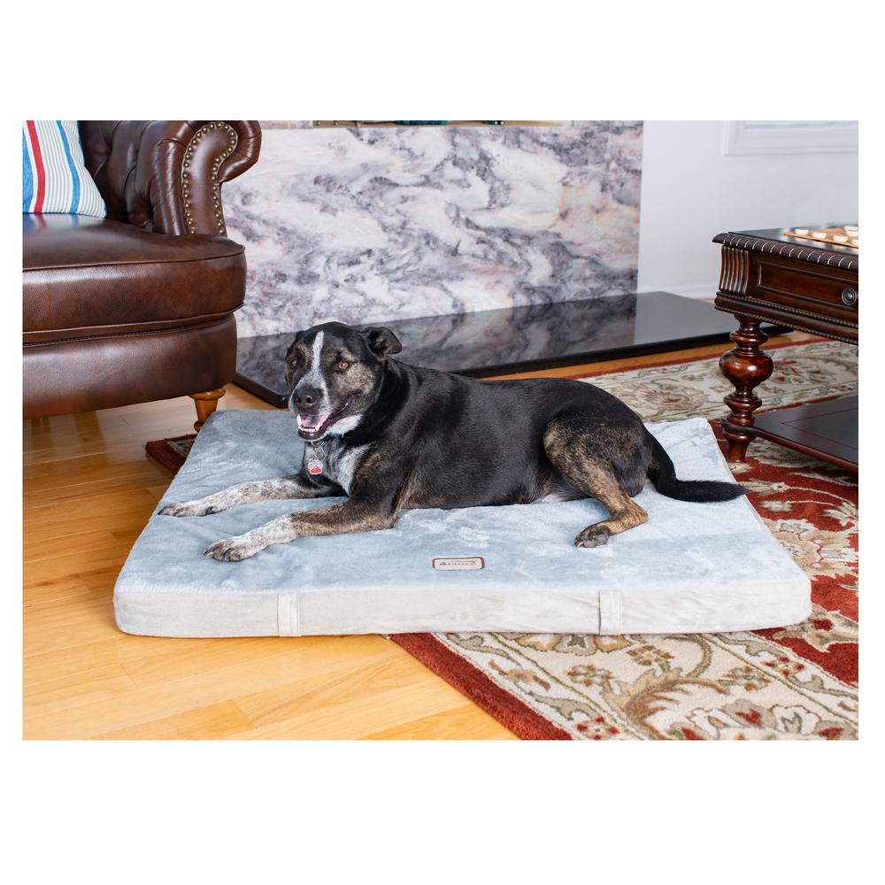 Large Memory Foam Orthopedic Pet Bed Mat In Gray & Sage Green