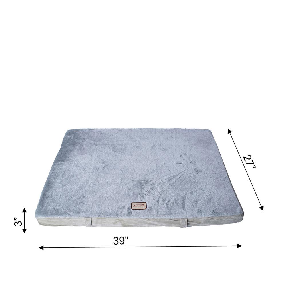 Large Memory Foam Orthopedic Pet Bed Mat In Gray & Sage Green