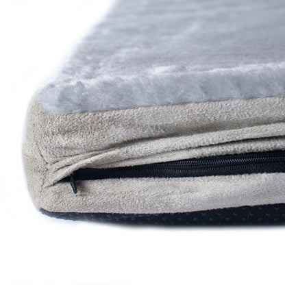 Large Memory Foam Orthopedic Pet Bed Mat In Gray & Sage Green