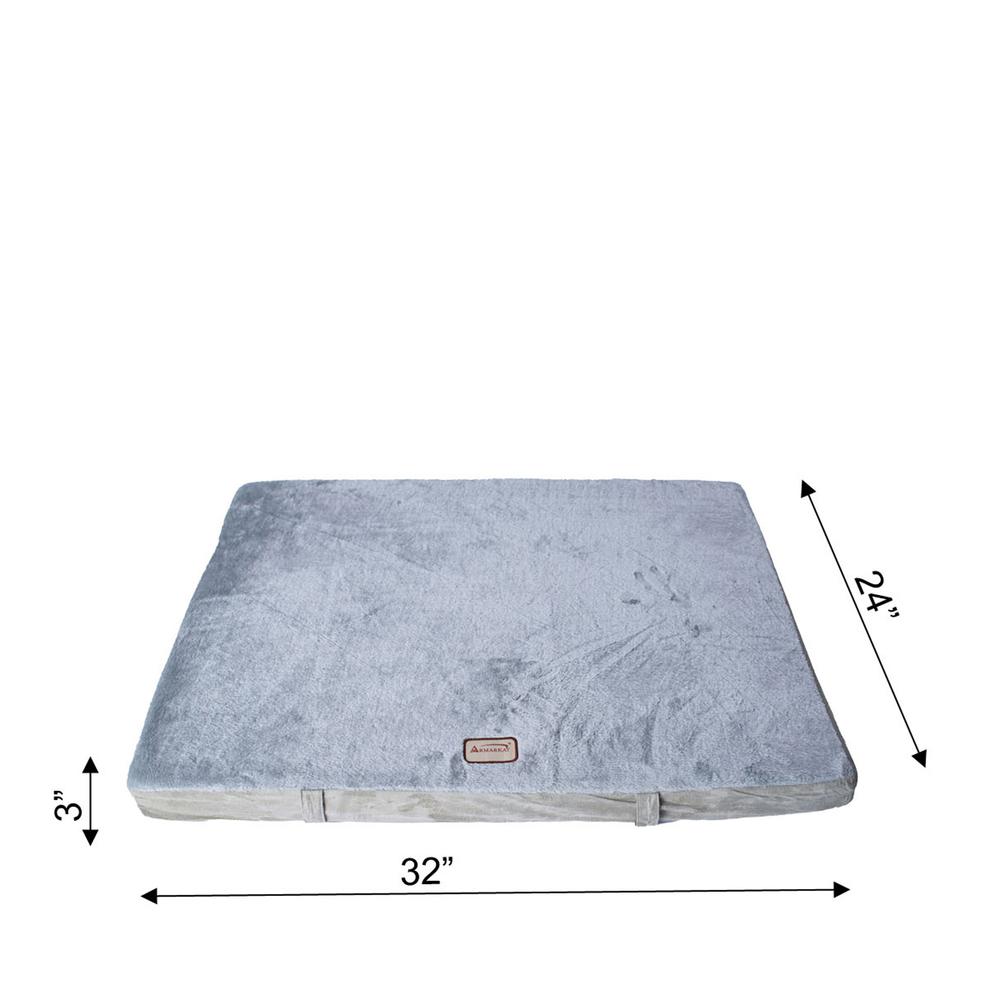 Medium Memory Foam Orthopedic Pet Bed Mat In Sage Green & Gray