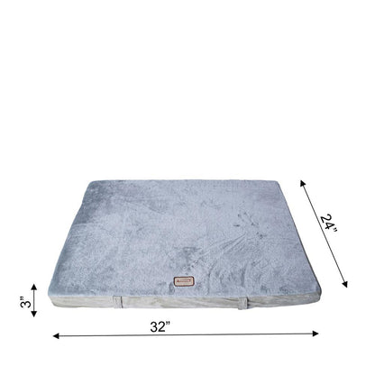 Medium Memory Foam Orthopedic Pet Bed Mat In Sage Green & Gray