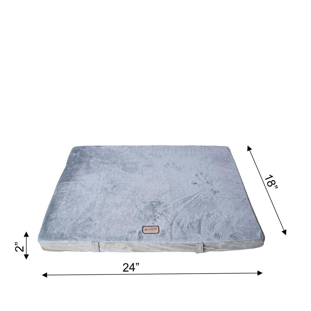 Small Memory Foam Orthopedic Pet Bed Mat In Gray & Sage Green