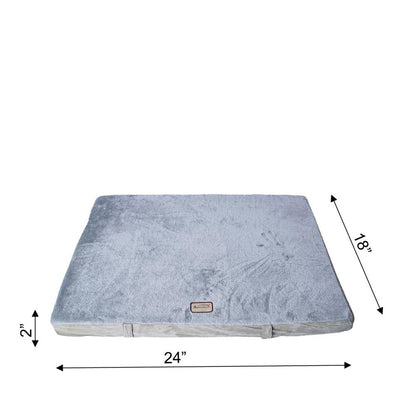 Small Memory Foam Orthopedic Pet Bed Mat In Gray & Sage Green