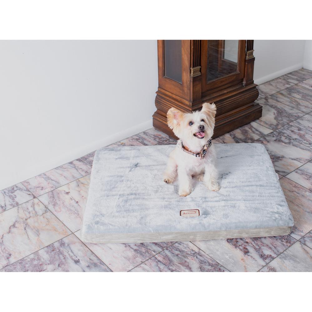 Small Memory Foam Orthopedic Pet Bed Mat In Gray & Sage Green