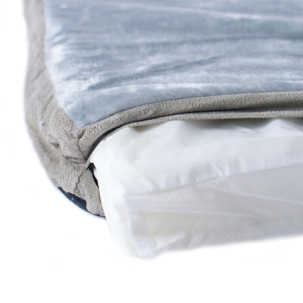 Small Memory Foam Orthopedic Pet Bed Mat In Gray & Sage Green