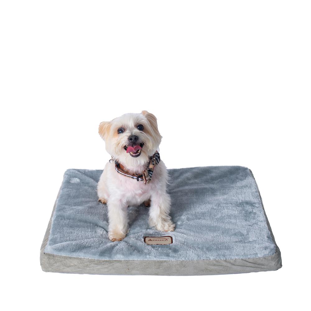 Small Memory Foam Orthopedic Pet Bed Mat In Gray & Sage Green