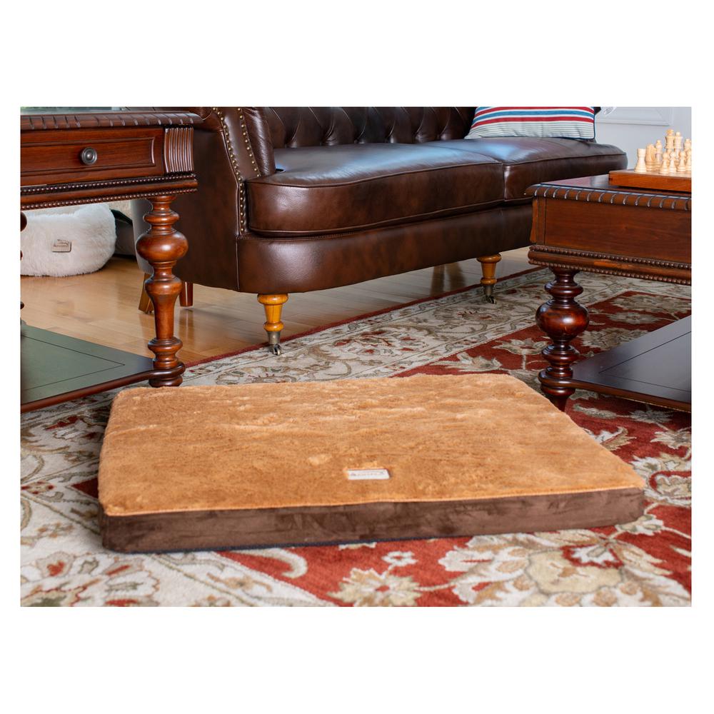 Large Memory Foam Orthopedic Pet Bed Mat In Mocha & Earth Brown